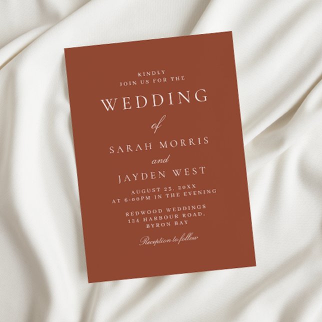 Modern Terracotta Summer Boho Wedding Invitation (Creator Uploaded)