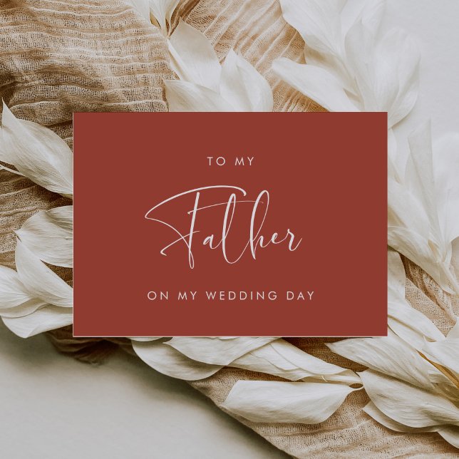 Modern terracotta To my father on my wedding day Invitation (Creator Uploaded)