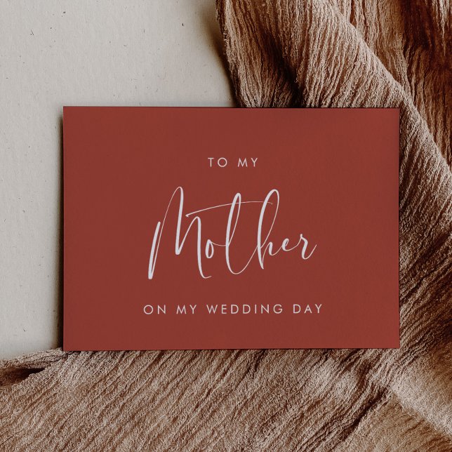 Modern terracotta To my mother on my wedding day Invitation (Creator Uploaded)