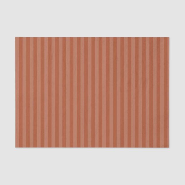 Modern Terracotta Tonal Stripe Christmas Holiday Tissue Paper (Front)