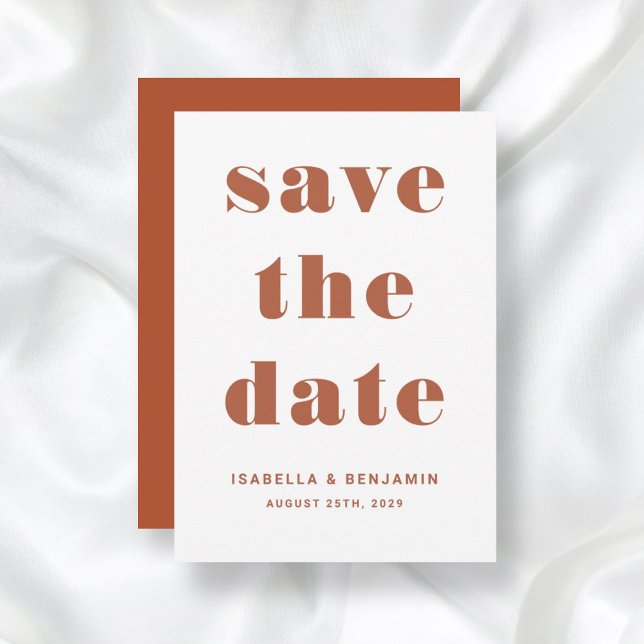 Modern Terracotta Typography Wedding Save The Date (Modern Terracotta Typography Wedding Save The Date)