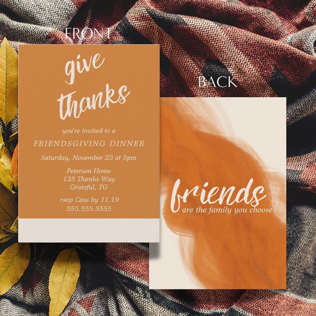 Modern Terracotta Watercolor Friendsgiving Invitation (Creator Uploaded)