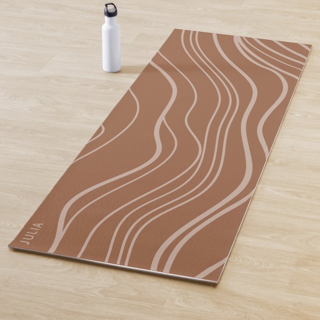 Modern Terracotta Wave Personalised Yoga Mat (In Situ)