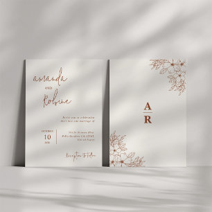 Modern Terracotta Wedding Invitation