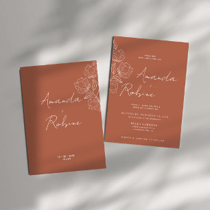 Modern Terracotta Wedding Invitation