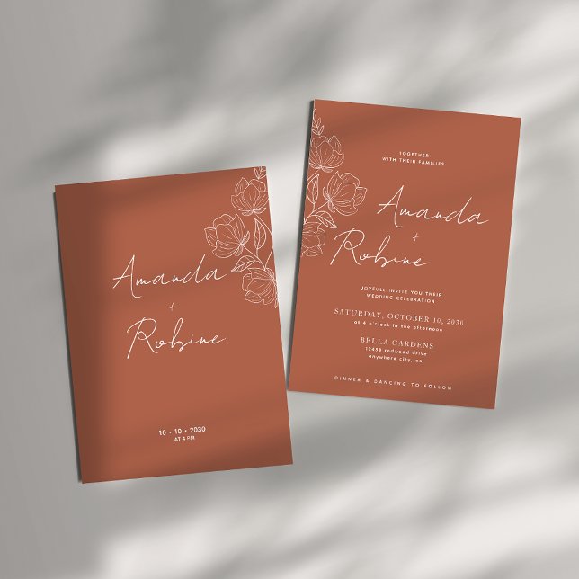 Modern Terracotta Wedding Invitation (Creator Uploaded)
