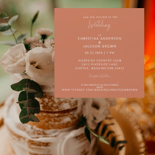 Modern Terracotta Wedding  Magnetic Invitation
