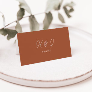 Modern Terracotta Wedding  Place Card