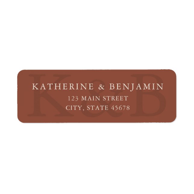 Modern Terracotta Wedding Return Address (Front)