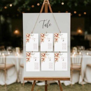 Modern Terracotta Wedding Table Number Card