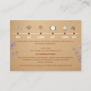 Modern Terracotta Wedding Timeline Details  Enclosure Card