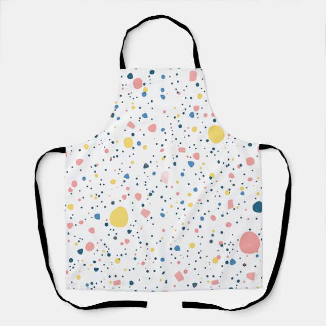 Modern Terrazzo Confetti Dots Pattern Pastel  Apron (Front)