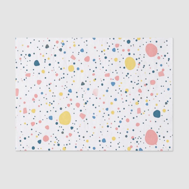 Modern Terrazzo Confetti Dots Pattern Pastel Tissue Paper (Front)