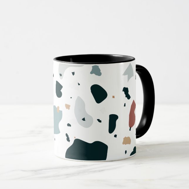 Modern Terrazzo Pattern – Abstract Mid Century Sea Mug (Front Right)