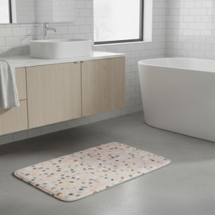 Modern Terrazzo Pattern Soft Neutral Bath Mat