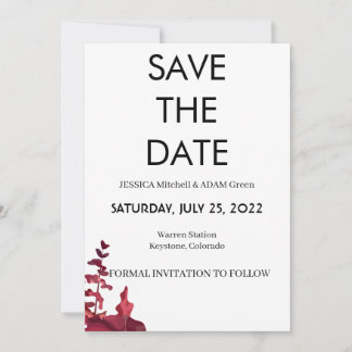 Modern Text 10 save the date Invitation