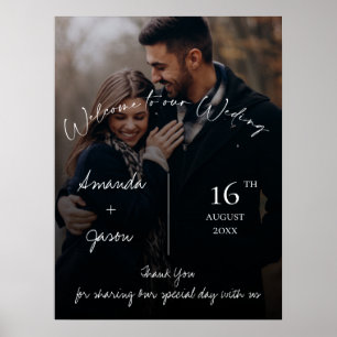 Modern Text Overlay Photo Wedding Welcome Poster