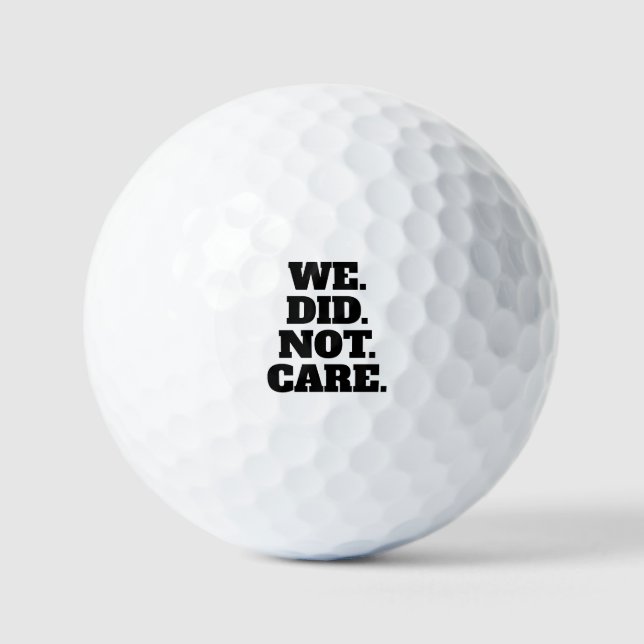 Modern Text Statement | Typography White Text  Golf Balls (Front)