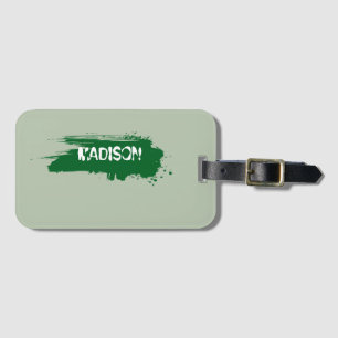 Modern Text with Elegant Sage Green  Mini Luggage Tag