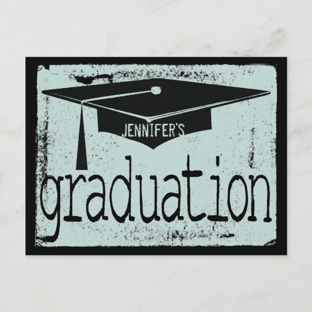 Modern Texture Graduation Party Invitation Postcard (Front)