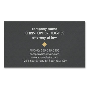 Modern Texture Grey Faux Gold Pattern Attoreny Magnetic Business Card