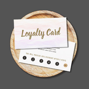 Modern Texture Light Pink Golden Beauty Salon Loyalty Card