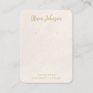 Modern Textured Gold Jewellery Earring Display Business Card