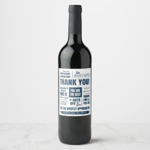 Modern Thank You Appreciation Wine Label