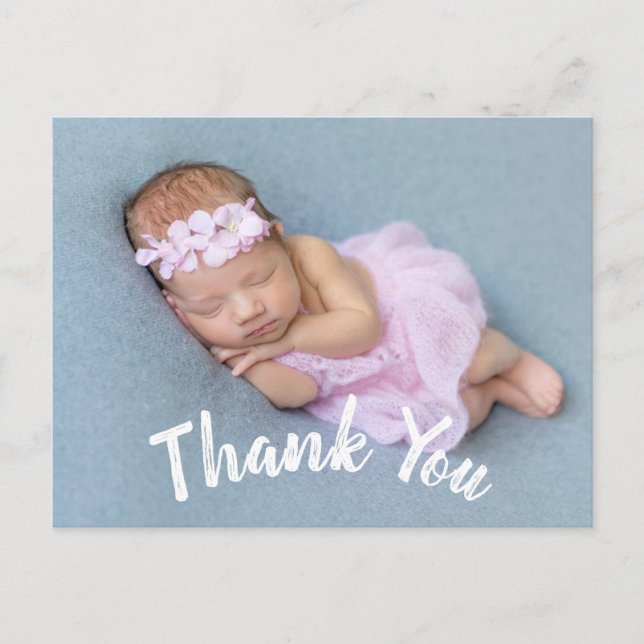 Modern Thank You Baby Birth Announcement Postcard (Front)
