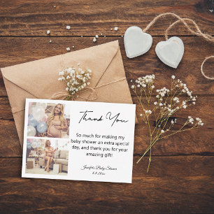 modern  thank you baby shower 2 photos  collage card