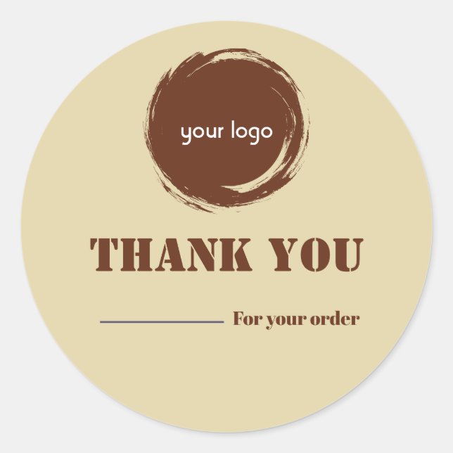 Modern Thank You Business Sticker | Personalised   (Front)