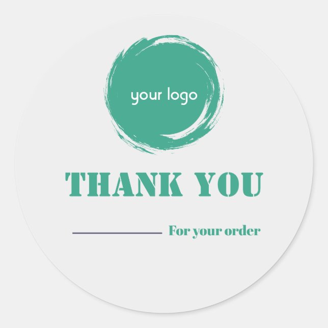 Modern Thank You Business Sticker | Personalised   (Front)
