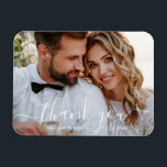 modern thank you chic handwriting wedding photo  magnet<br><div class="desc">background photo by freepik.com
modern thank you chic handwriting wedding photo magnet, custom.</div>