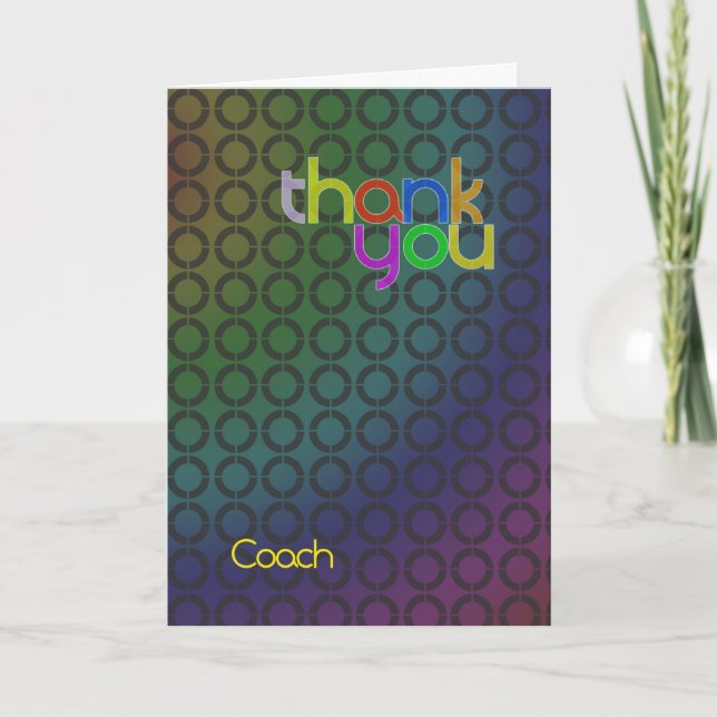 Modern Thank You Coach card (Front)