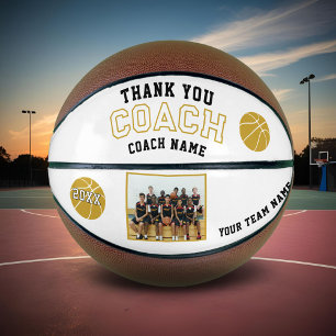 Modern Thank you Coach Team Photo Basketball