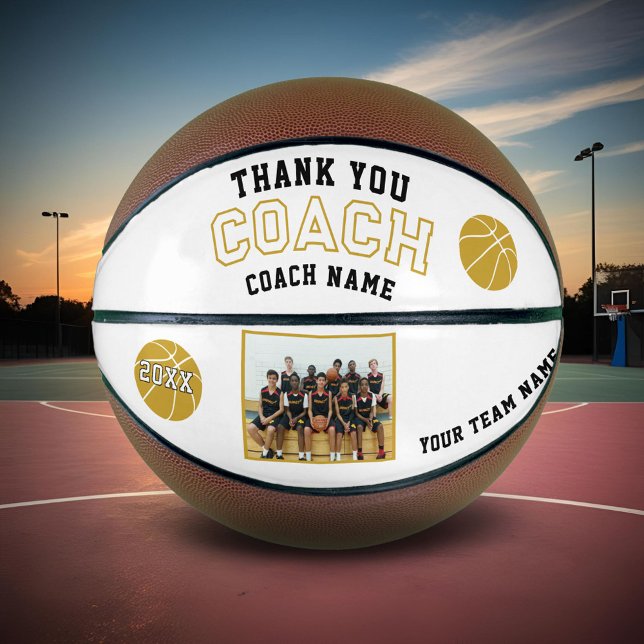 Modern Thank you Coach Team Photo Basketball (Creator Uploaded)