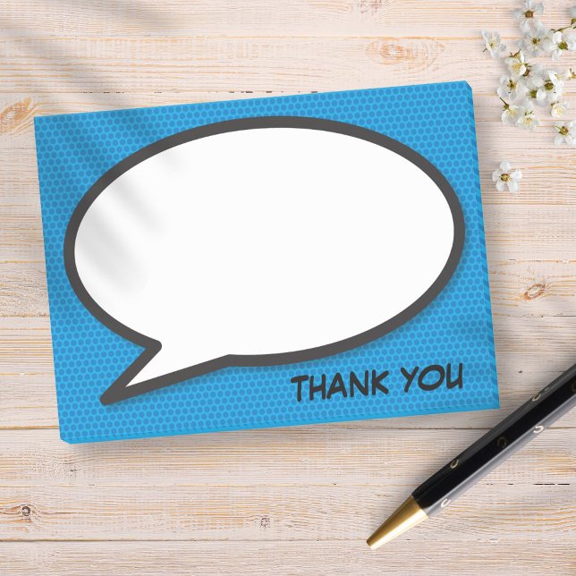 Modern Thank You Comic Book Pop Art Speech Bubble  Post-it Notes (Creator Uploaded)