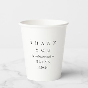 Modern Thank You for Celebrating Bridal Shower Paper Cups