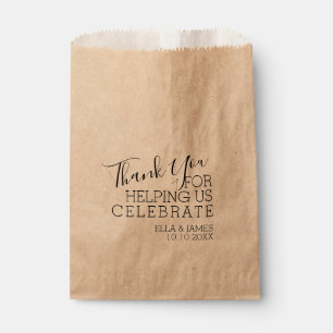 Modern Thank You For Helping Celebrate Wedding Favour Bags