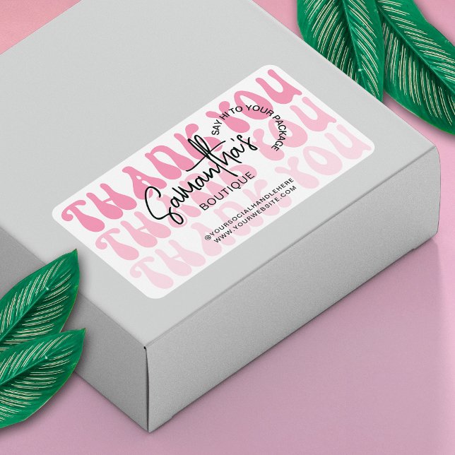 Modern Thank You For Purchase Retro Pink Shipping (Creator Uploaded)