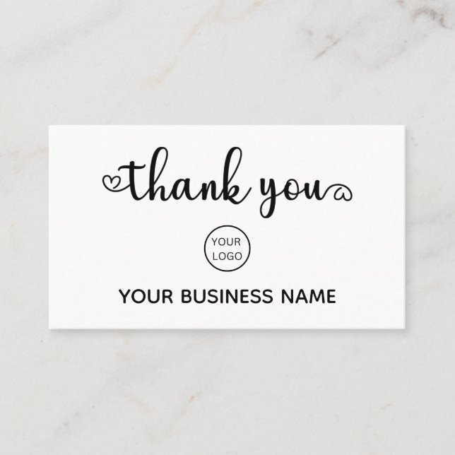 Modern Thank You For Shopping Promo Code Discount Card (Front)