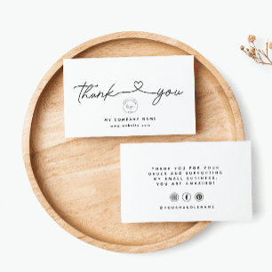 Modern Thank You For Shopping Small Business Business Card