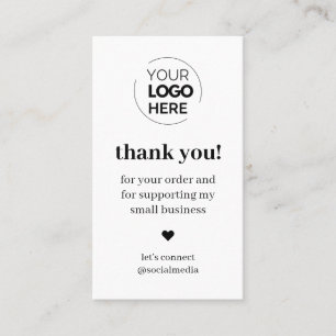 Modern Thank You for Shopping Small Business Card