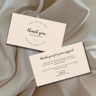 Modern thank you for supporting small business card