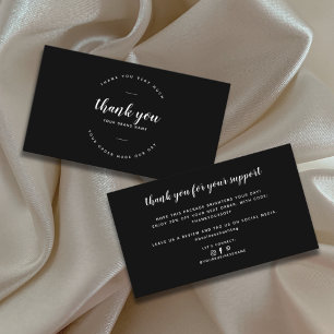 Modern thank you for supporting small business card