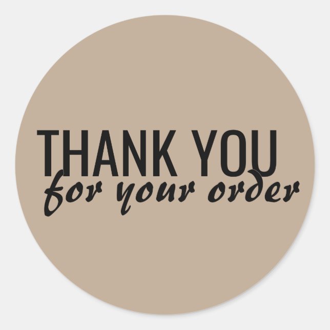 Modern Thank You for Your Order Busines Classic Round Sticker (Front)