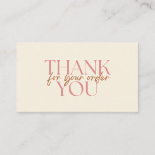 Modern Thank You For Your Order Small Business Business Card