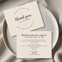 Modern thank you for your support card