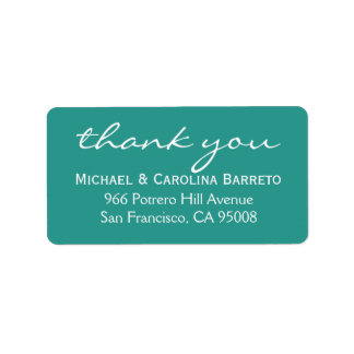 Modern Thank You Labels - Teal