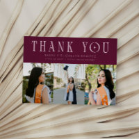 Modern Thank You Multi Photo Cranberry Graduation